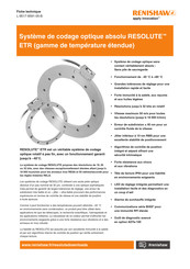 Renishaw RESOLUTE ETR Fiche Technique Et Instructions De Montage