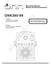 Onn ONK385-99 Manuel De Fonctionnement