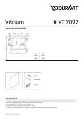Duravit Vitrium VT 7097 Instructions De Montage