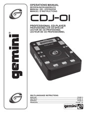 Gemini CDJ-0I Manuel D'instructions