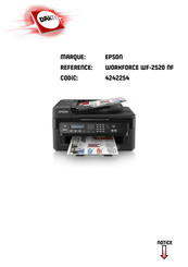 Epson WORKFORCE WF-2520 NF Guide D'utilisation