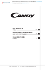 Candy FCNE825XL Notice D'emploi Et D'installation