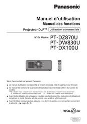 Panasonic PT-DX100U Manuel D'utilisation