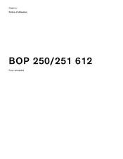 Gaggenau BOP 250 612 Notice D'utilisation