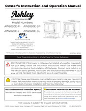 United States Stove Company Ashley AW2020E-P Manuel D'instructions Et D'utilisation Du Propriétaire