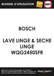 Bosch WQG2450SFR Manuel D'utilisation Et Notice D'installation