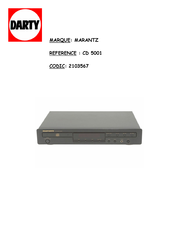 Marantz CD 5001 Mode D'emploi