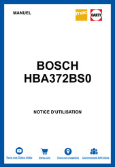 Bosch HBA372BS0 Manuel D'utilisation Et Notice D'installation