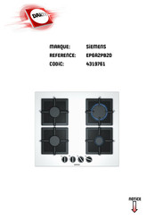 Siemens EP6A2PB20 Notice D'utilisation