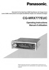 Panasonic CQ-MRX777EUC Manuel D'utilisation