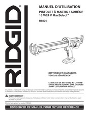 RIDGID MaxSelect R8804 Manuel D'utilisation