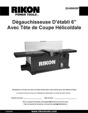 Rikon Power Tools 20-600HSP Mode D'emploi