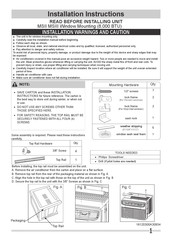 Frigidaire FHWC083TC1 Instructions D'installation