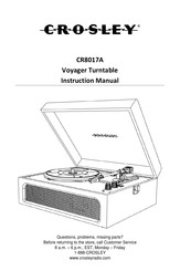 Crosley CR8017A Manuel D'instructions