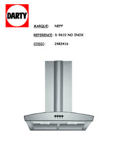 NEFF D 9610 Notice De Montage Et D'utilisation