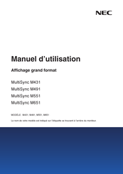 NEC MultiSync M431-MPi4 Manuel D'utilisation