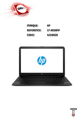 HP 17-X058NF Manuel De L'utilisateur