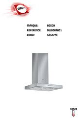 Bosch DWB067A51 Notice D'utilisation Et De Montage