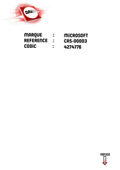 Microsoft CR5-00003 Guide De L'utilisateur