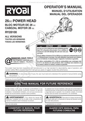 Ryobi RY28100 Manuel D'utilisation