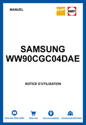Samsung WW90CGC04DAE Manuel D'utilisation