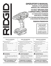 RIDGID R860054 Manuel D'utilisation