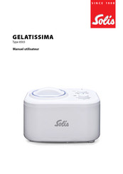 SOLIS GELATISSIMA Manuel Utilisateur