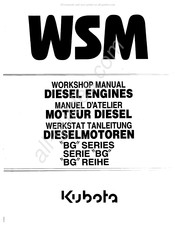 Kubota WSM BG Serie Manuel D'atelier