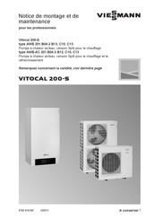 Viessmann Vitocal 200-S AWB 201.C13 Notice De Montage Et De Maintenance