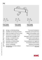 KWC F5LT1006 Notice De Montage Et De Mise En Service