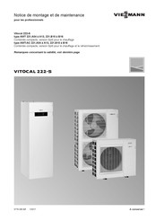 Viessmann Vitocal 222-S AWT-AC 221.B16 Notice De Montage Et De Maintenance