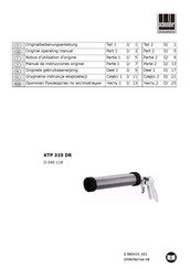 Schneider Airsystems KTP 310 DR Notice D'utilisation D'origine