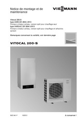 Viessmann Vitocal 200-S AWB-AC 201.B13 Notice De Montage Et De Maintenance