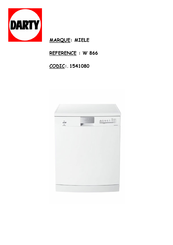 Miele Novotronic W 866 Mode D'emploi