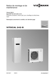 Viessmann Vitocal 242-S AWT-AC 241.A04 Notice De Montage Et De Maintenance