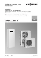 Viessmann Vitocal 222-S AWT-AC 221.B10 Notice De Montage Et De Maintenance