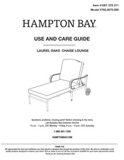 HAMPTON BAY 765.0070.000 Instructions D'assemblage