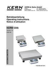 KERN CDS Série Notice D'utilisation