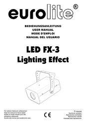 EuroLite LED FX-3 Effet Lumineux Mode D'emploi