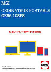 MSI GE66 10SFS Manuel D'utilisation