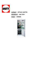 Electrolux Arthur Martin ARN 2934 Notice D'utilisation