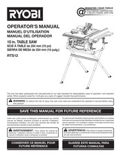 Ryobi RTS12 Manuel D'utilisation