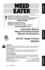 Weed Eater WE20VH Manuel D'instructions