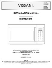 Vissani HVO170WF Manuel D'installation