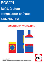 Bosch KDN55NLFA Notice De Montage Et D'utilisation