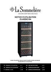 La Sommeliere CLASSIC194 Notice D'utilisation