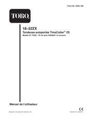 Toro TimeCutter 18-52 ZX Manuel De L'utilisateur