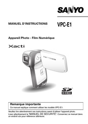 Sanyo Xacti VPC-E1 Manuel D'instructions