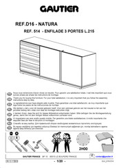 Gautier NATURA D16 514 Instructions De Montage