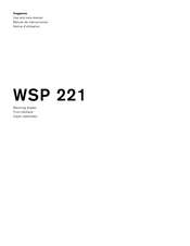 Gaggenau WSP 221 710 Notice D'utilisation